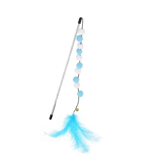 Bell & Feather Teaser, Interactive Wand Toy (Approximately 13 inches)