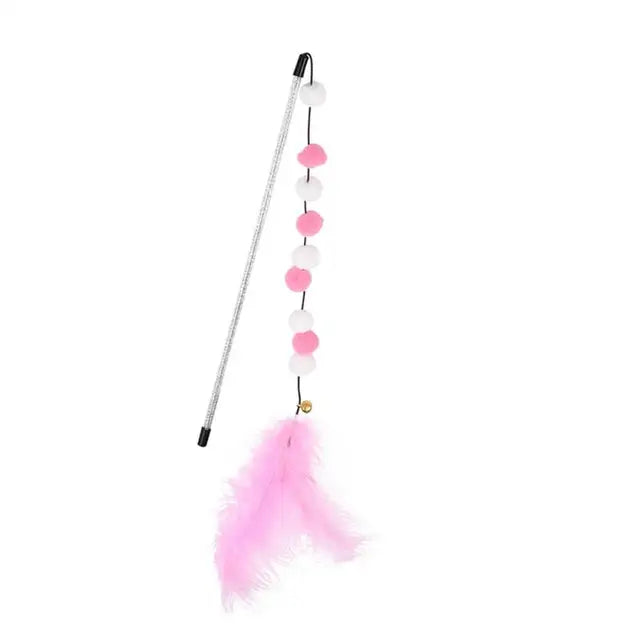 Bell & Feather Teaser, Interactive Wand Toy (Approximately 13 inches)