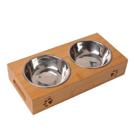 Bamboo Stainless Steel Bowl Stand